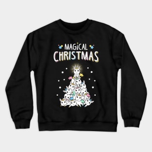 Magical Christmas With Unicorn Tree Crewneck Sweatshirt